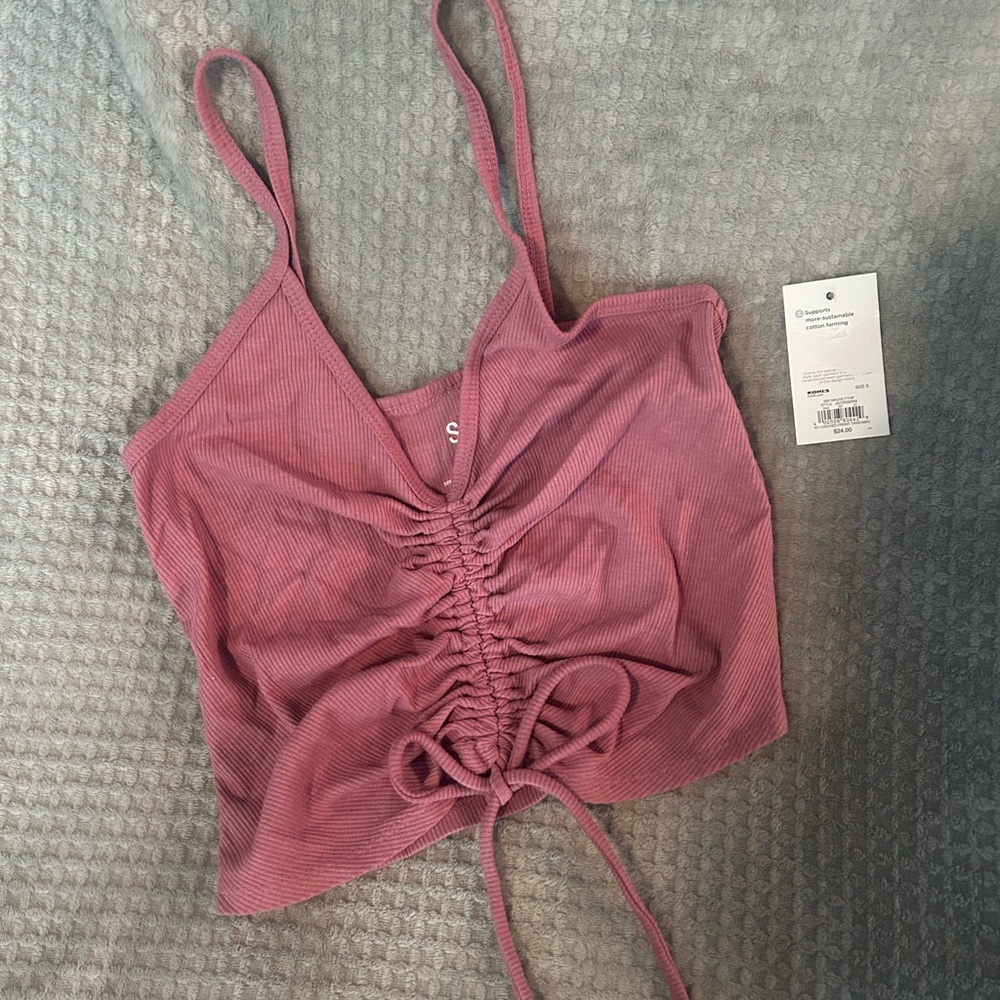 SO Ribbed Pink Tank Top